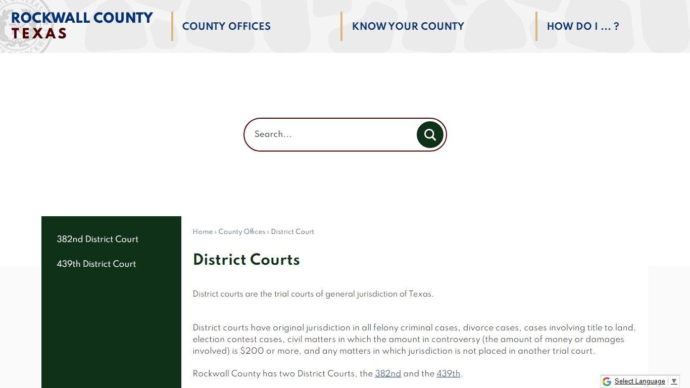 District Courts | Rockwall County-Official Website