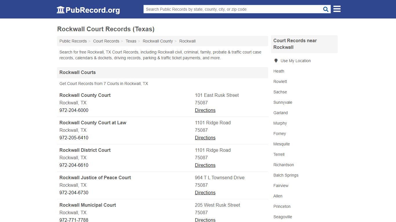 Free Rockwall Court Records (Texas Court Records) - pubrecord.org